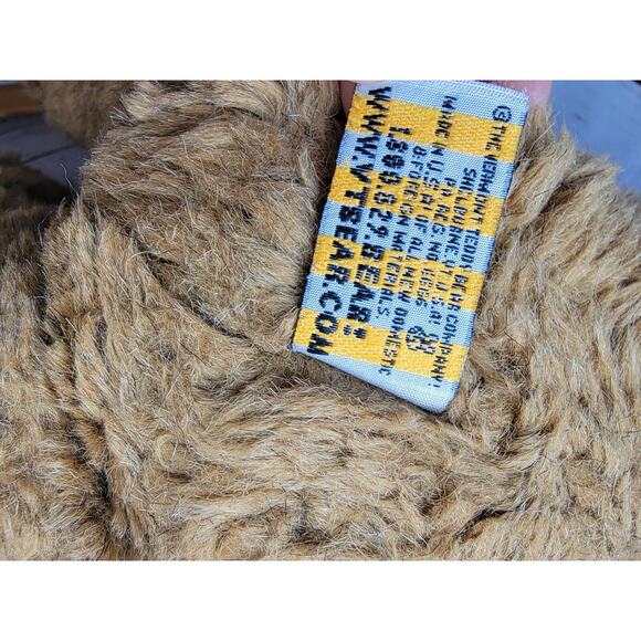 Authentic Vermont Teddy Bear 16” Handmade in Vermont Jointed Vintage Plush Brown - Picture 7 of 9